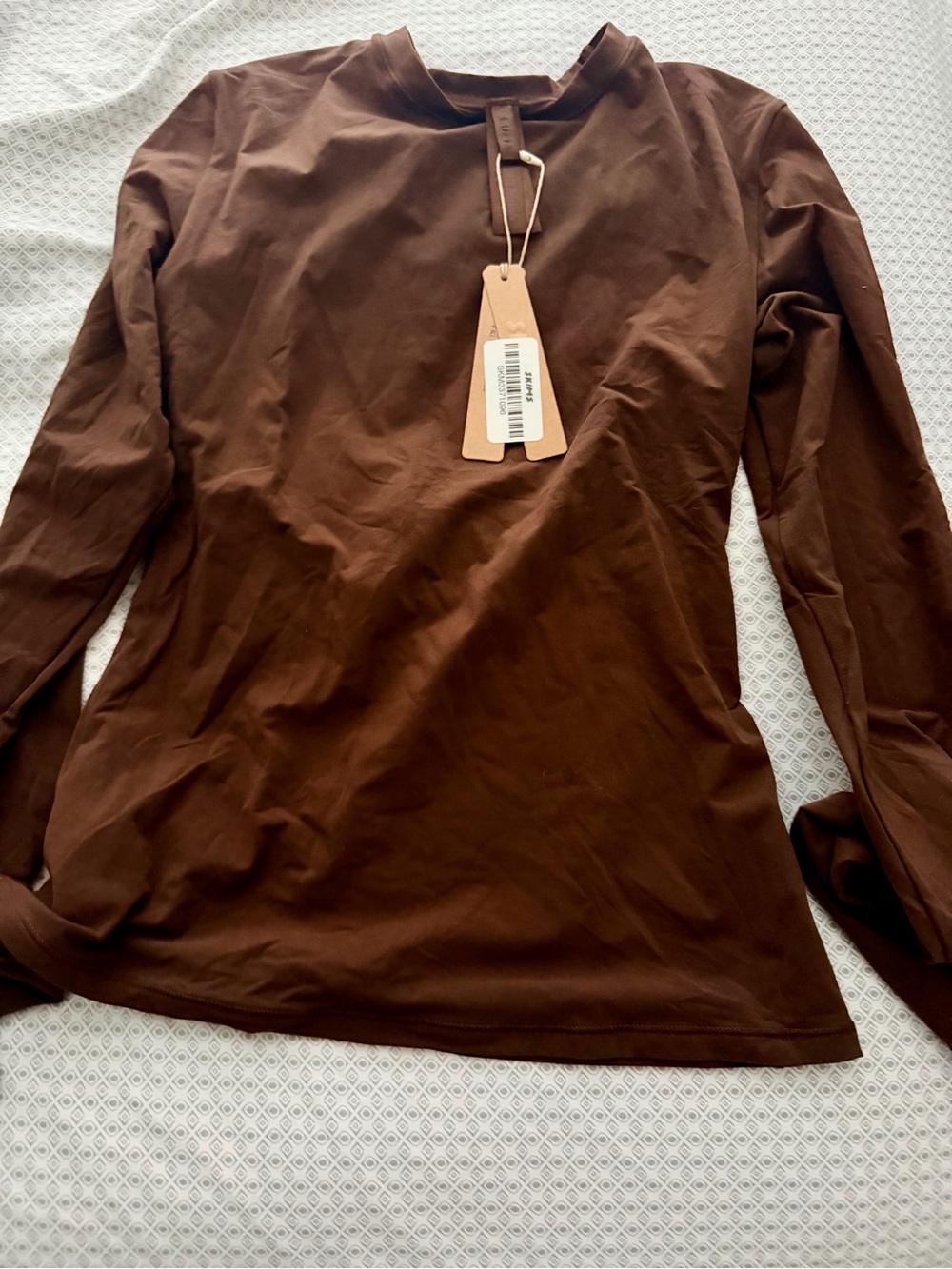 SKIMS Long Sleeve Tee in Chocolate Brown